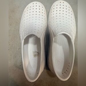 Native Shoes White Perforated Slip-On Loafers